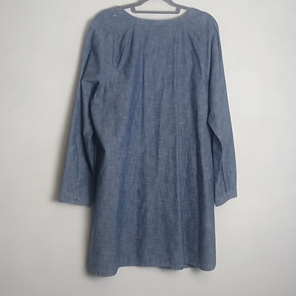 J. Jill Womens  Blue Chambray Shirt Dress Button down NWOT SIZE XL - Picture 4 of 14